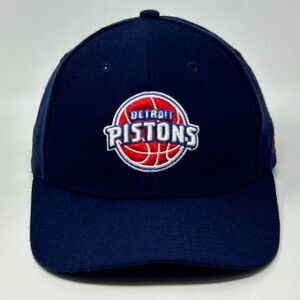 Detroit Pistons Hat Baseball Cap Strapback Blue Reebok Wool Blend Basketball NBA